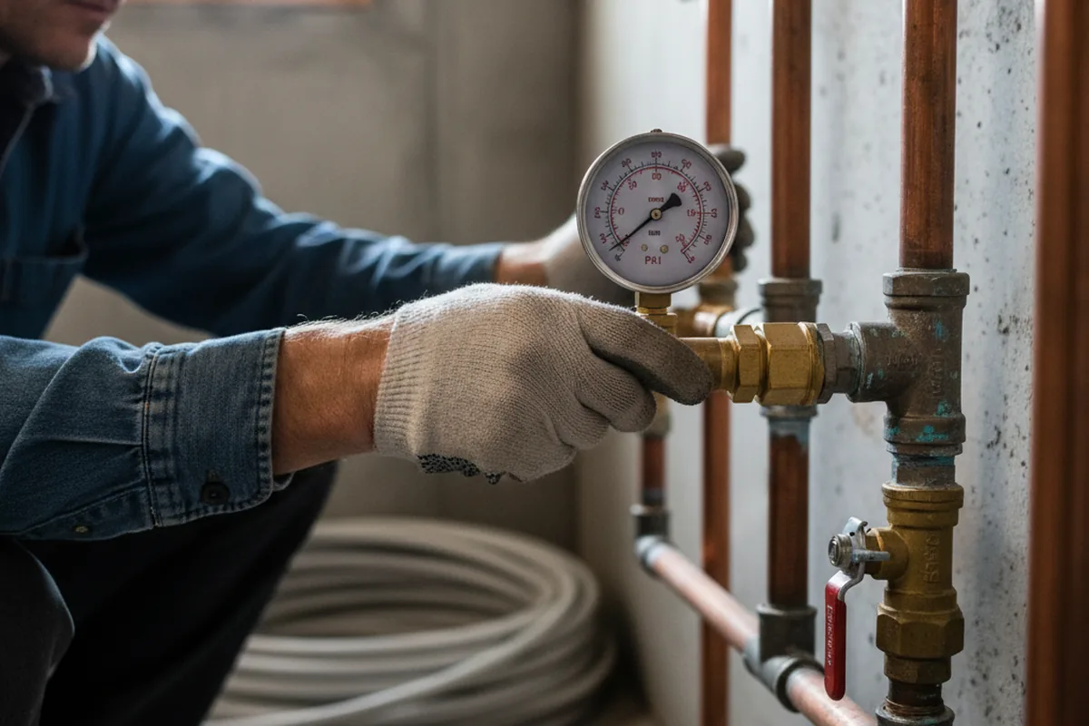 Pressure testing a repaired line during Water Line Repair in North Hollywood