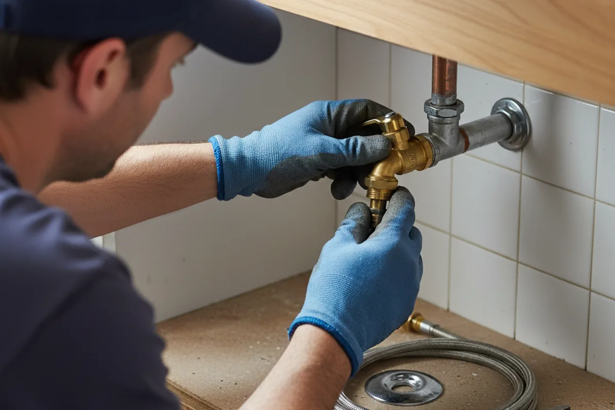 Shutoff valve and fitting work during Faucet and Fixture Repair in North Hollywood